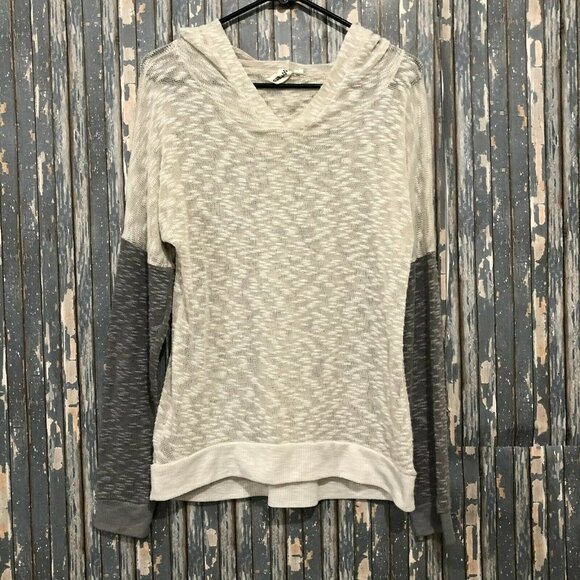VANS Gray and Off White Sheer Sweater Hoodie Size Medium - Picture 1 of 6